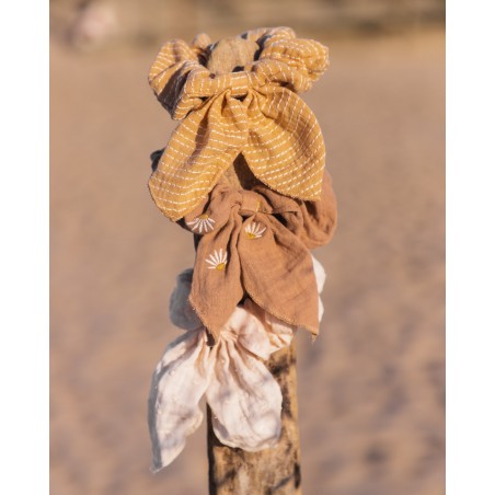 Hair Elastic Scrunchie - Stripe Honey Bow