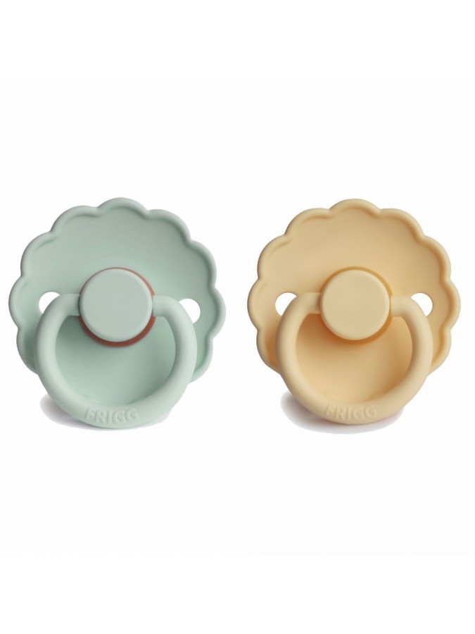 Pacifier Pack FRIGG Daisy Latex - Seafom/Pale Daffodil
