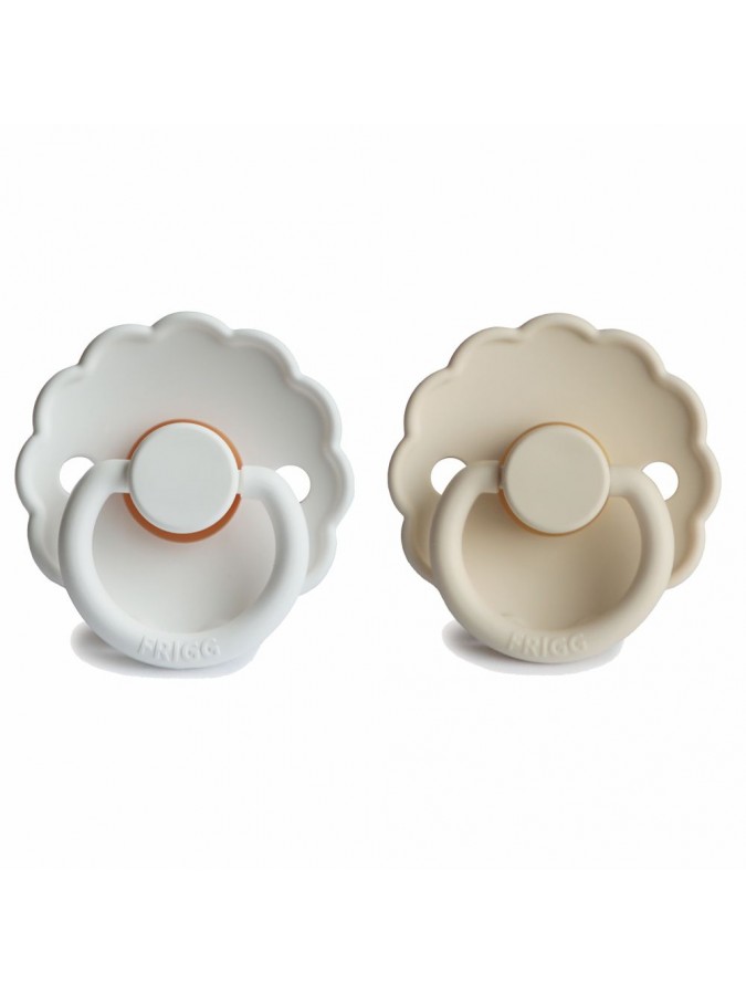 Pacifier FRIGG Daisy Latex 2-Pack Bright White/Cream