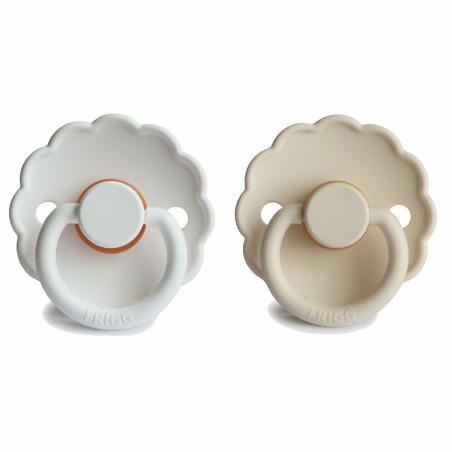 Pacifier FRIGG Daisy Latex 2-Pack Bright White/Cream