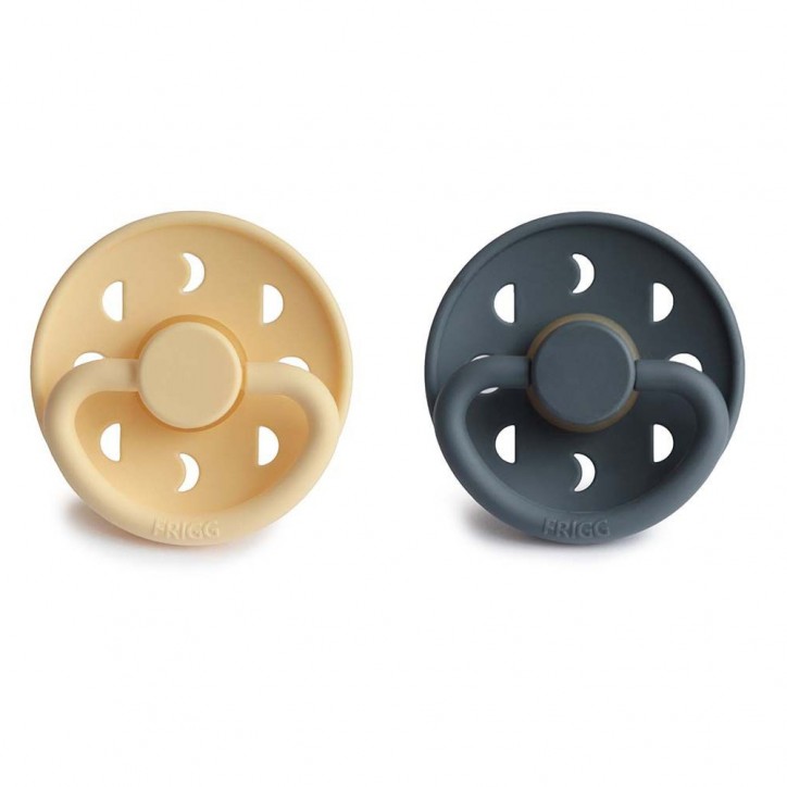 Pacifier FRIGG Moon Phase Latex 2-Pack Pale Daffodil/Slate