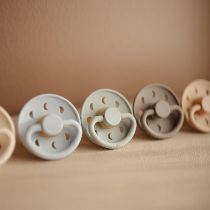 Pacifier FRIGG Moon Phase Latex 2-Pack Pale Daffodil/Slate