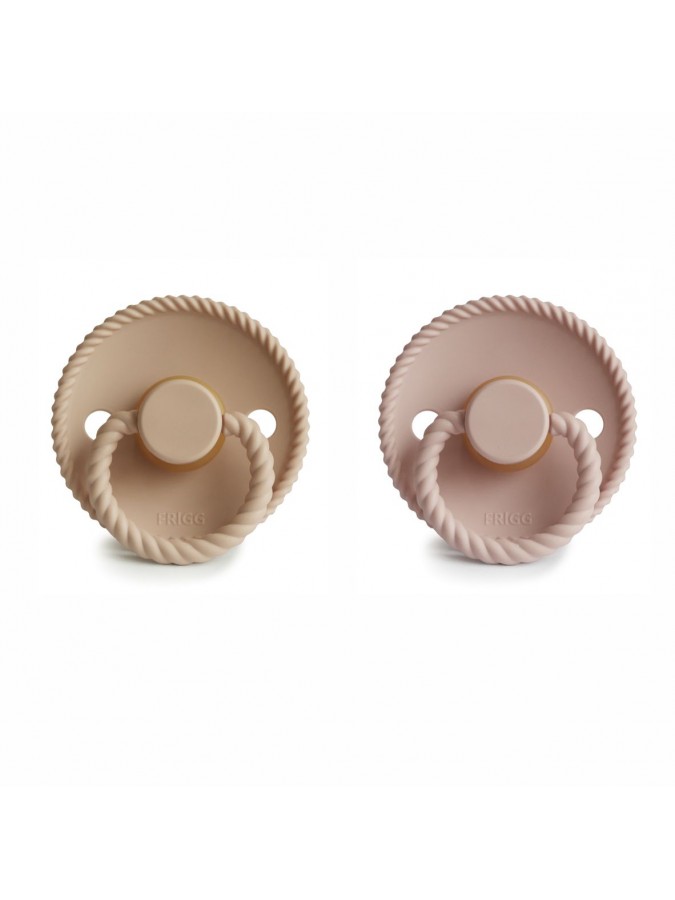 Pacifier FRIGG Rope Latex 2-Pack Croissant/Blush