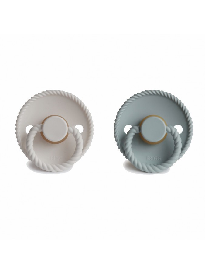 Pacifier FRIGG Rope Latex 2-Pack Silver Gray/French Gray