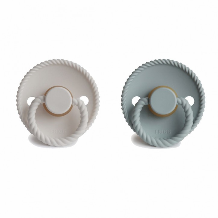 Pacifier FRIGG Rope Latex 2-Pack Silver Gray/French Gray