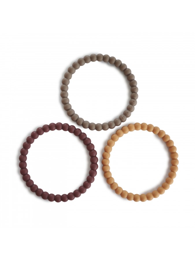 Bracelet Teether Pearl - Berry-Marigold-Khaki