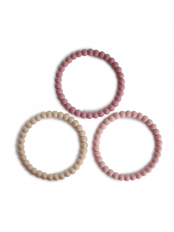 Bracelet Teether Pearl - Linen-Peony-Pale Pink