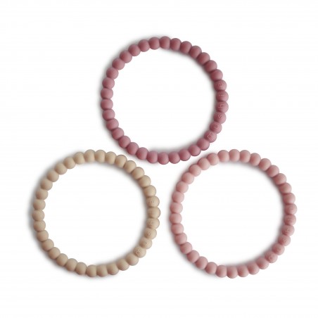 Bracelet Teether Pearl - Linen-Peony-Pale Pink