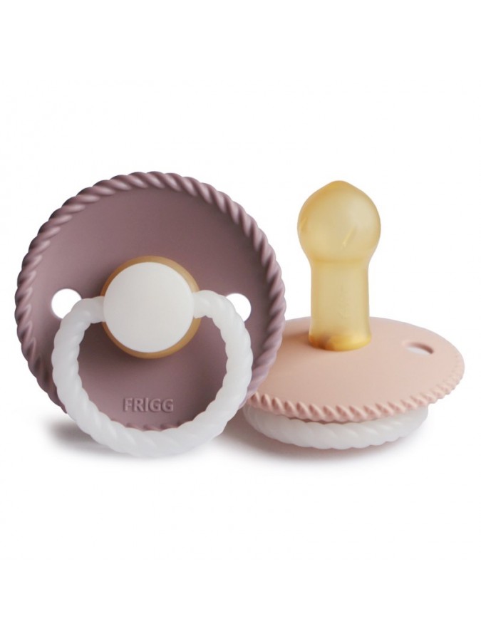 Pacifier FRIGG Rope Latex 2- Tw. Mauve/Blush NIGHT