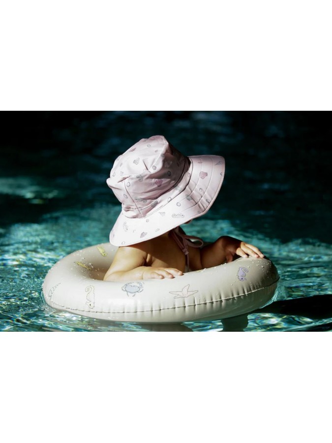 Swim Hat Reversible - Ocean Print Rose - UV50+