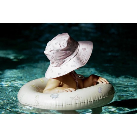 Swim Hat Reversible - Ocean Print Rose - UV50+