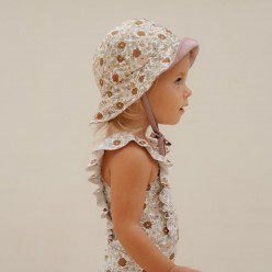 Reversible Sun Hat - Vintage Little Flowers / Mauve