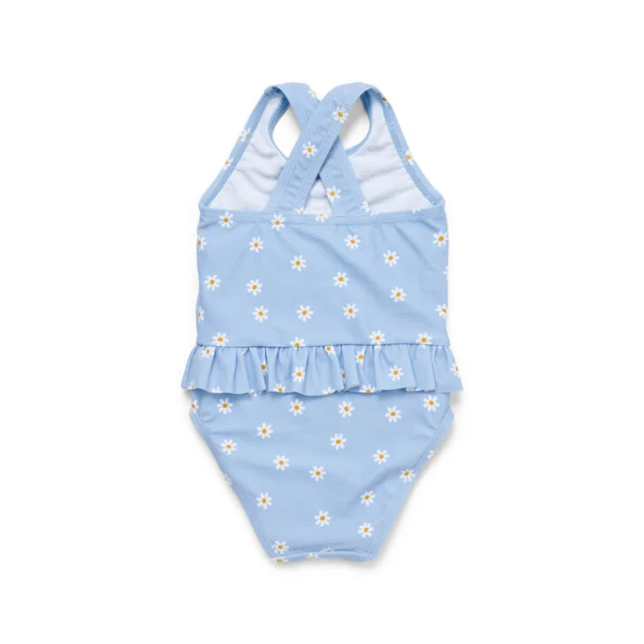Bathsuit ruffles - Daisies Blue