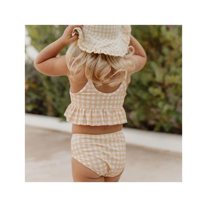 Reversible Sun Hat - Sea Green / Sunshine Checks