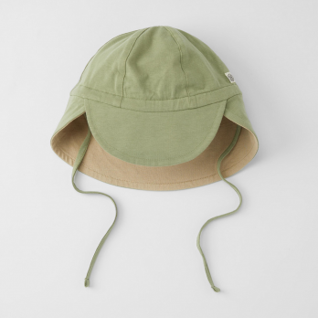 REVERSIBLE SUN HATS UPF 50+ OLIVE GREEN/SANDY BEACH