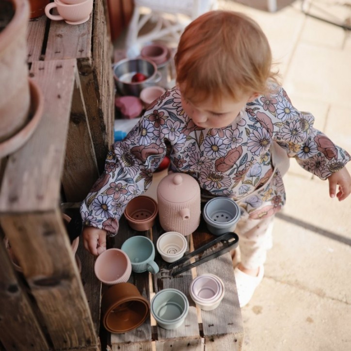 Babete c/ Mangas - SOLID RETRO FLOWERS