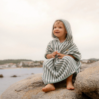 Bath Poncho- Seashells and Stripes