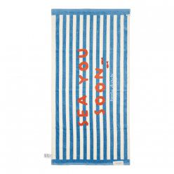 Toalha de Praia - Seashells and Stripes Surf Blue