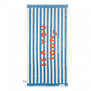 Toalha de Praia - Seashells and Stripes Surf Blue