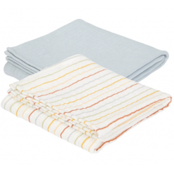 Swaddles 70 x 70 – Vintage Sunny Stripes / Pure Soft Blue