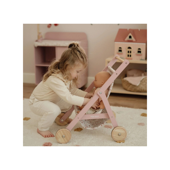 Wooden Doll Stroller