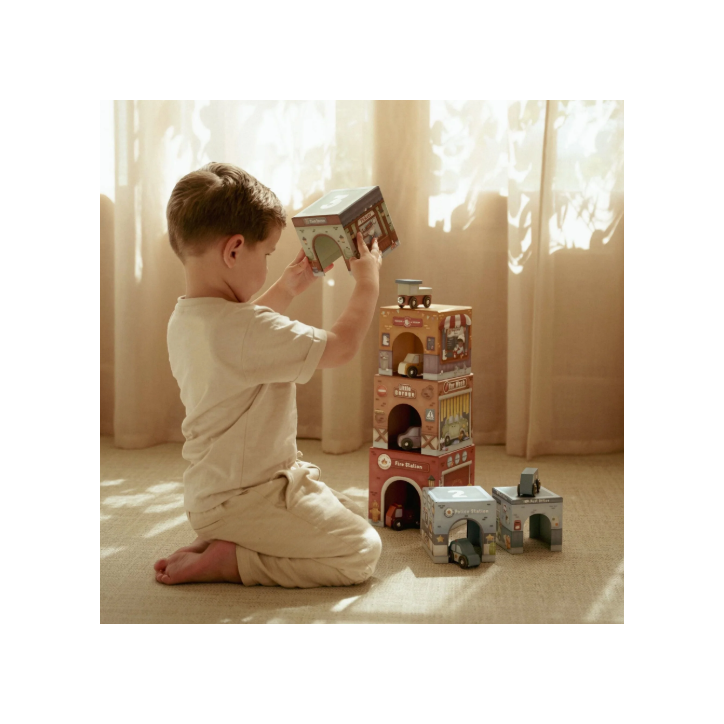 Stacking Blocks with Cars