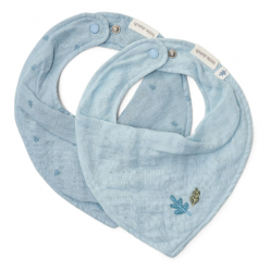 2-pack Bandana Bib - Pure Demin Blue