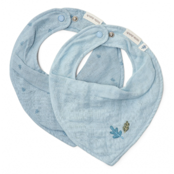 2-pack Bandana Bib - Pure Demin Blue