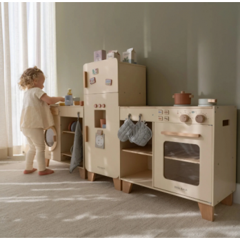 Wooden Play Kitchen Cream