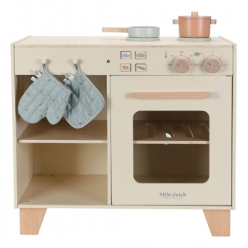Wooden Play Kitchen Cream
