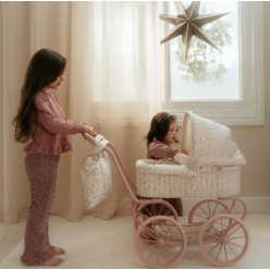 Doll Stroller Retro - Soft Flowers