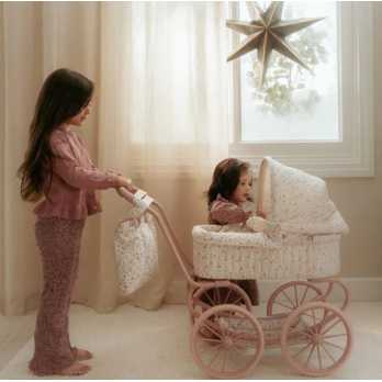 Doll Stroller Retro - Soft Flowers